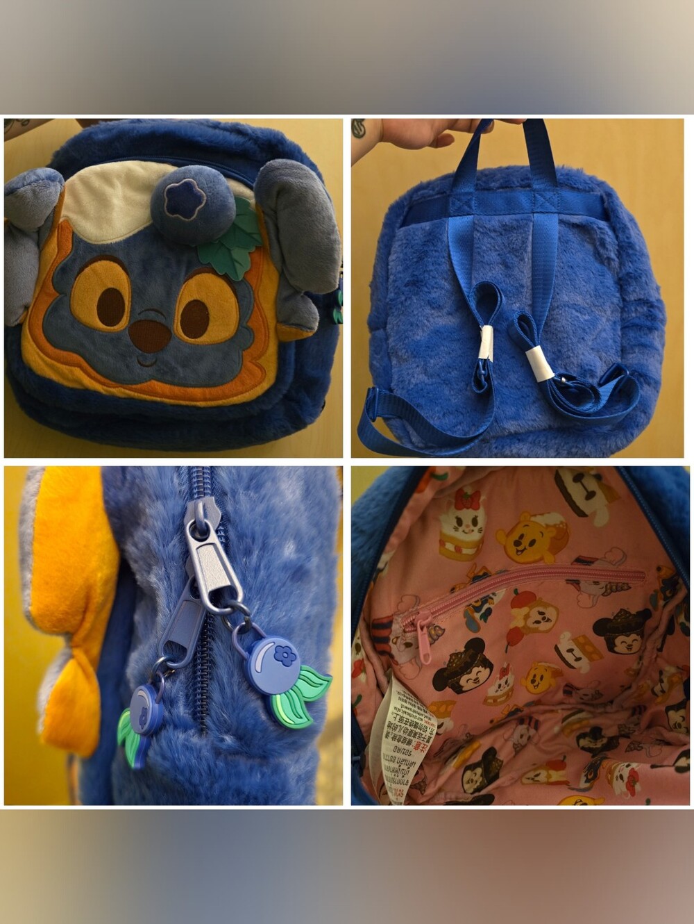 Disney Parks Munchlings Stitch Blueberry Loaf Plush Mini Backpack